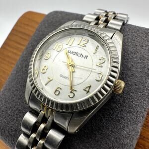 Watch It Women's Stainless Steel Quartz Watch Silver Dial Two Tone